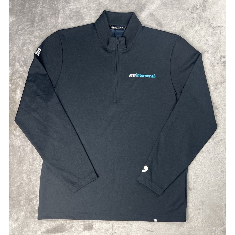 Travis Mathew TM Coveside‎ 1/4 Zip Golf Performance Pullover Shirt Mens L Black